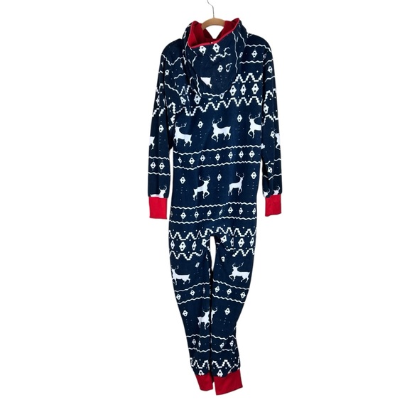 Tipsy Elves Women’s Blue Reindeer Jumpsuit Christmas SZ S - Picture 4 of 6